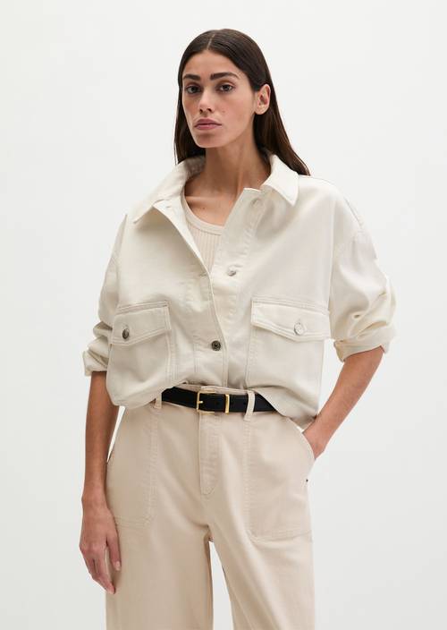 Jacke relaxed Grey White in Frontalansicht