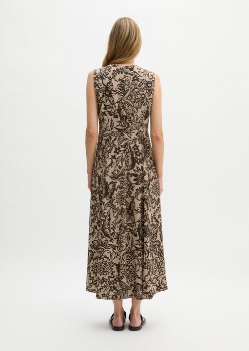 Sleeveless fitted dress — Dark Brown