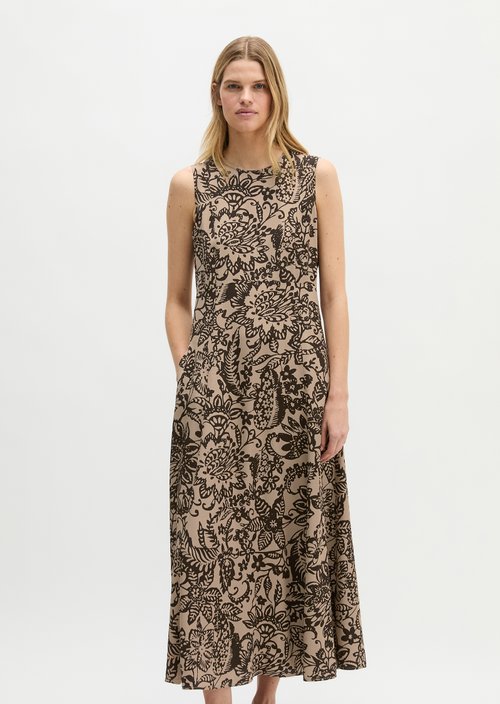 Sleeveless fitted dress — Dark Brown