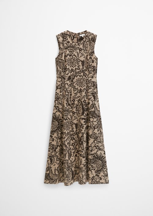 Sleeveless fitted dress — Dark Brown