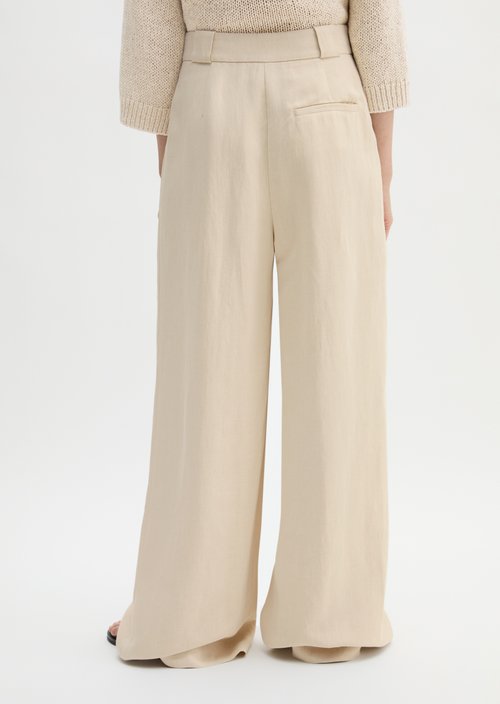 Wide tailored trousers — Dusty Beige Melange