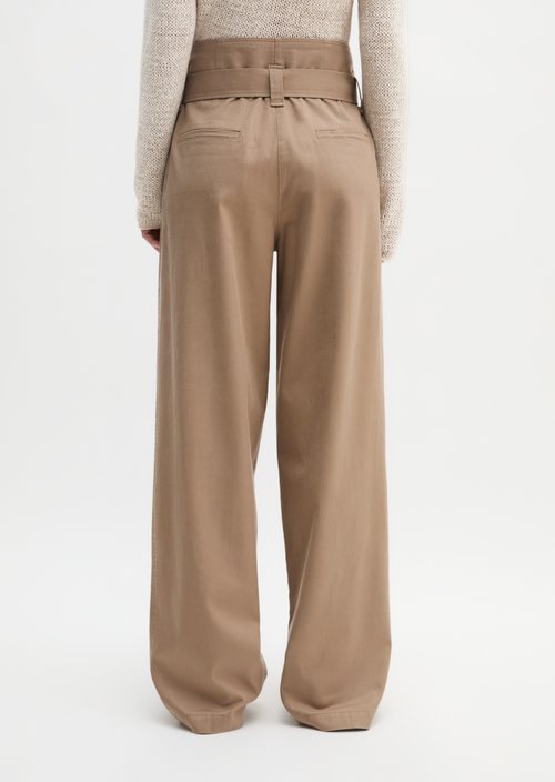 Paperbag pants straight — Earthy Taupe