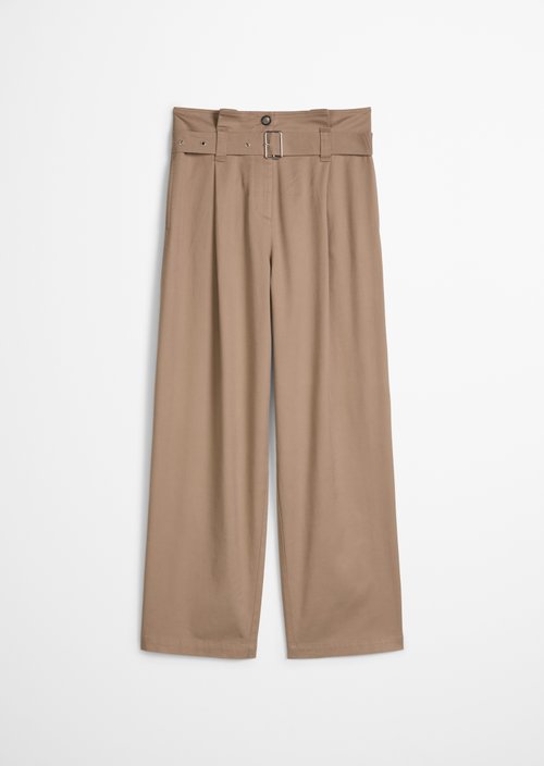 Paperbag pants straight — Earthy Taupe