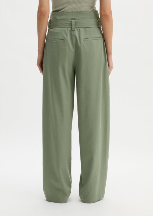 Paperbag pants straight — Fresh Sage