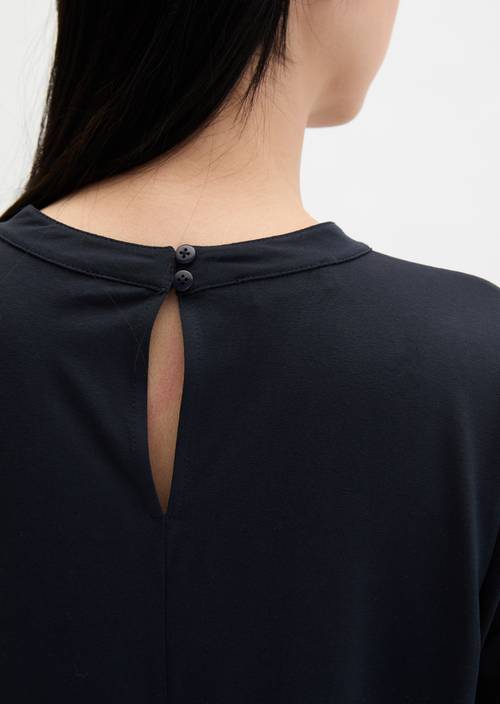 Luźna bluzka koszulowa Deep Night Blue w widoku szczegółowym