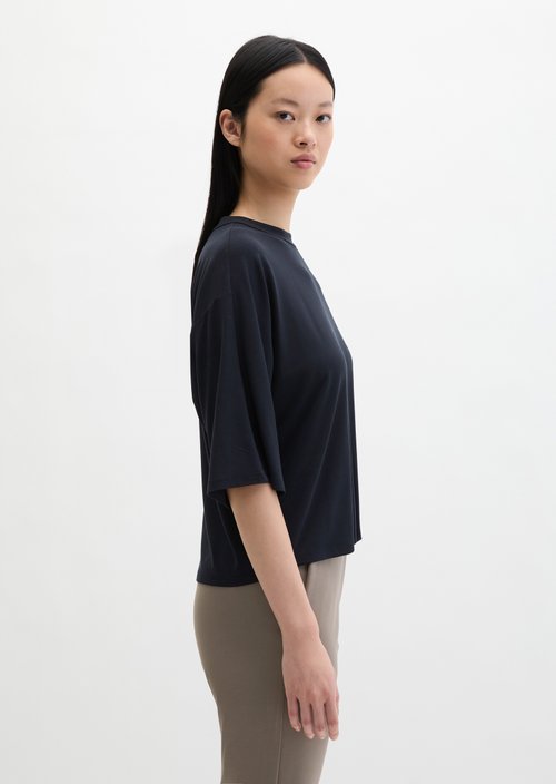 Loose blouse shirt — Deep Night Blue