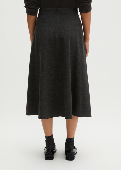 Long A-Line Skirt — Coal Grey Melange