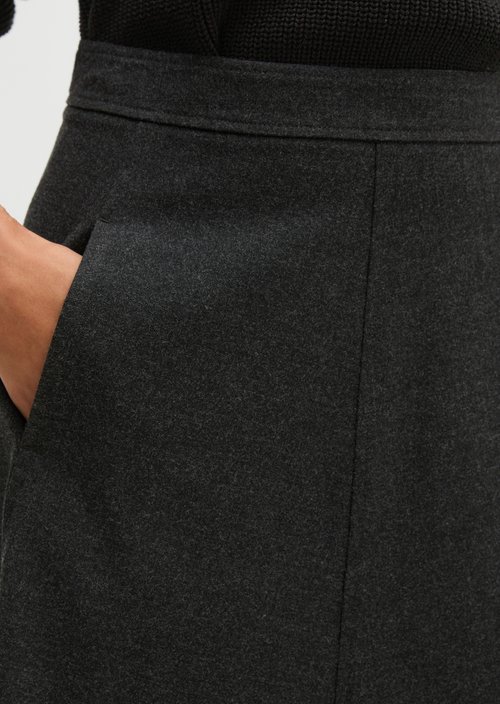 Long A-Line Skirt — Coal Grey Melange