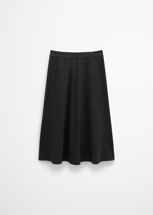 Long A-Line Skirt — Coal Grey Melange