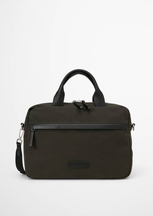 Canvas-Businessbag Model Maro Wooden Earth in Frontalansicht
