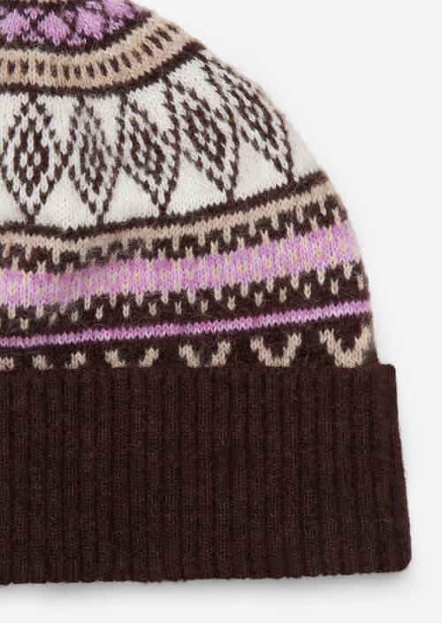 Jacquard-Strickmütze Medium Brown - Produkt Bild 2