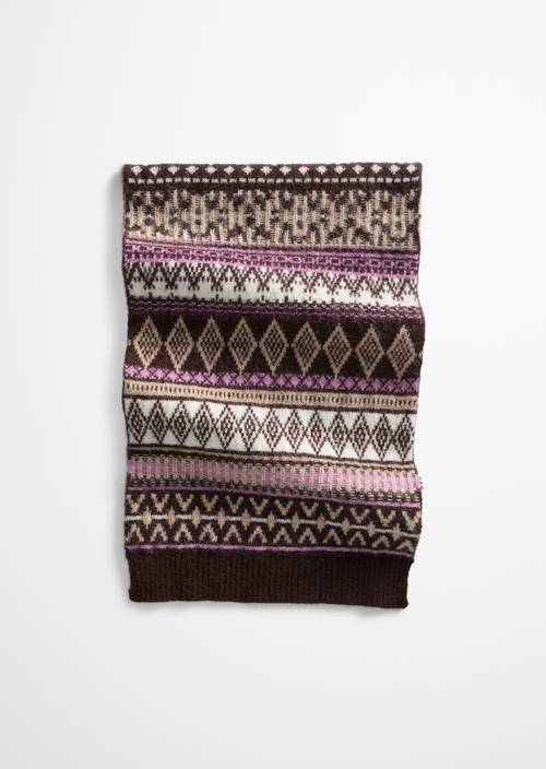Écharpe en maille jacquard Medium Brown en vue de face