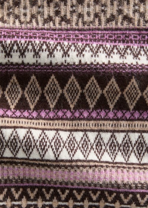 Jacquard-Strickschal — Medium Brown
