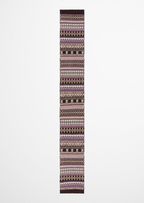 Jacquard-Strickschal — Medium Brown