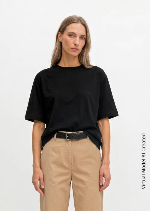 T-shirt ample Black en vue de face