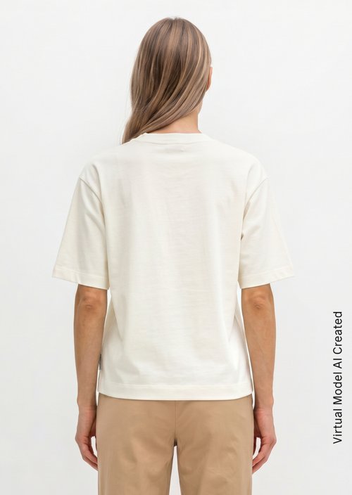 Relaxed-fit T-shirt — White Cotton