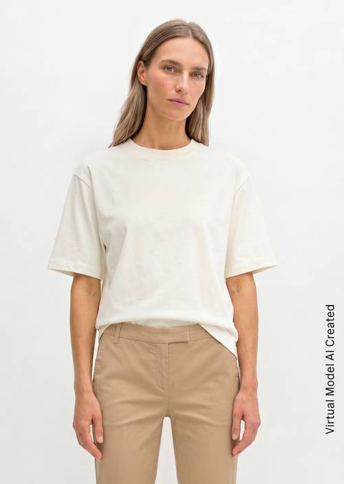 T-shirt relaxed White Cotton in vooraanzicht