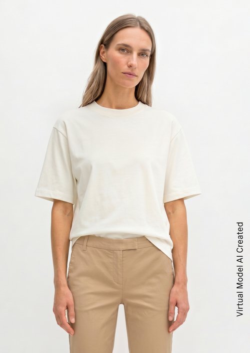 Relaxed-fit T-shirt — White Cotton