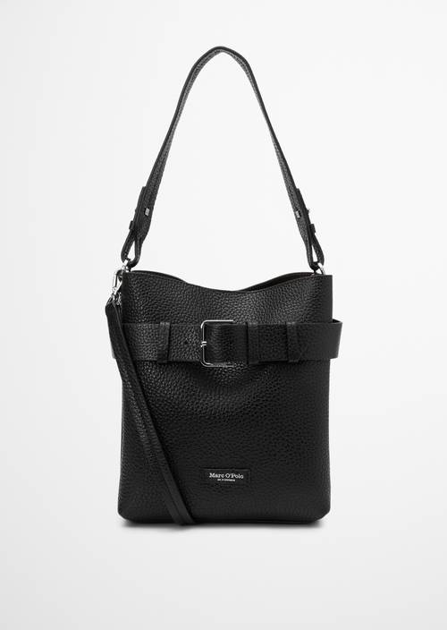 Hobo-tas, model Brinni small Black in vooraanzicht