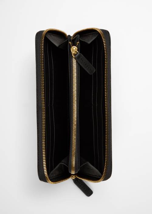 Finja Combination Wallet Black shown opened