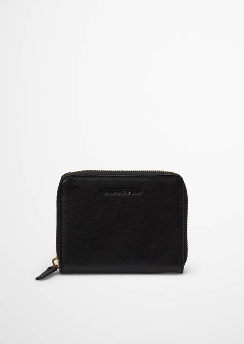 Ellis Zipper Wallet Black in front view