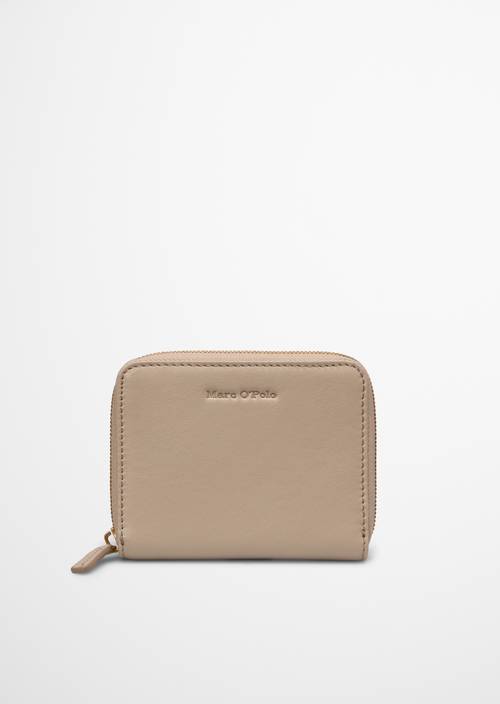Porte-monnaie à fermeture éclair, modèle Ellis Earthy Taupe en vue de face