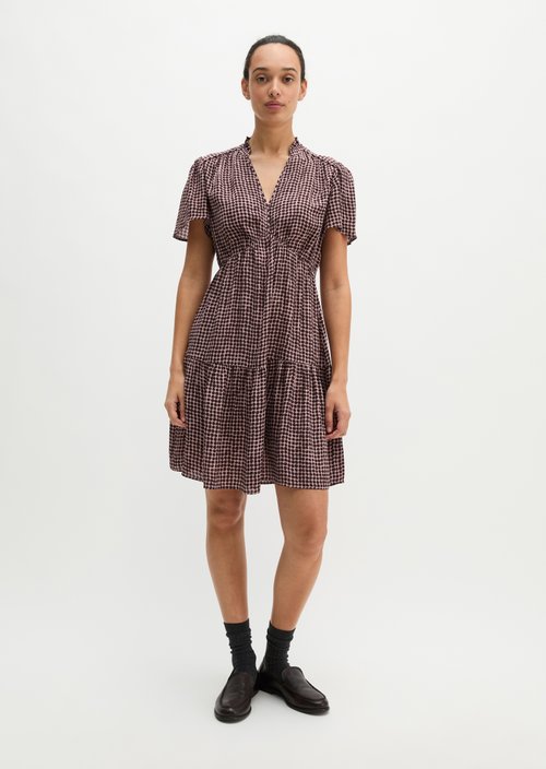 Short A-line Dress — Dark Red