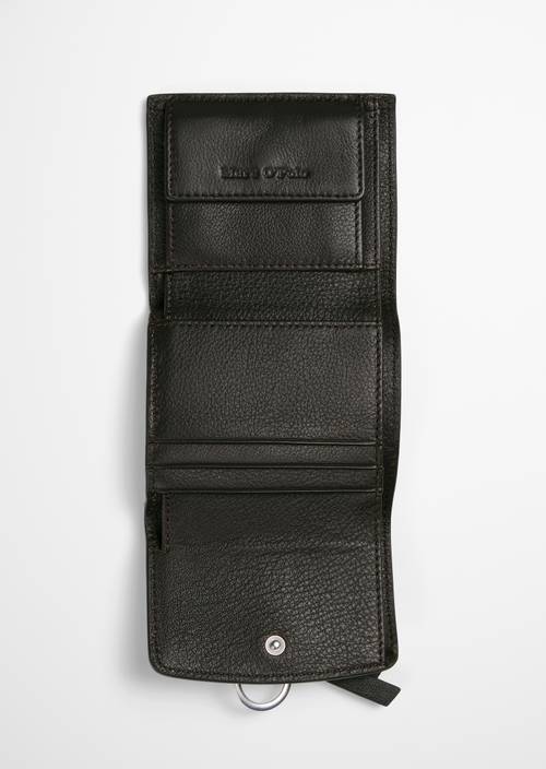 Lunya Combination Wallet Burnt Coffee shown opened