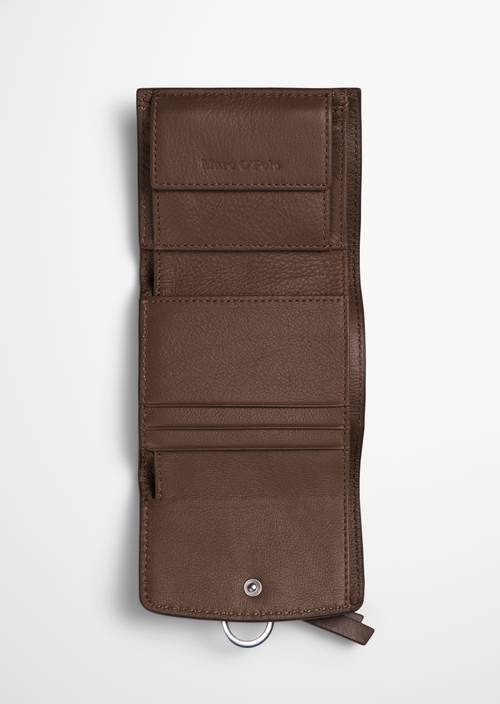 Lunya Combination Wallet Faded Brown shown opened
