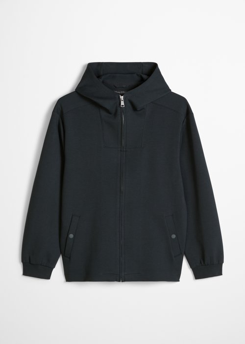 Regular-Fit Hooded Sweatshirt Jacket — Peppercorn Grey