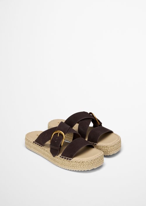 Platform mule model Clarissa — Burnt Coffee