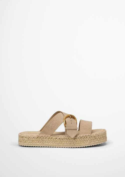 Plateau-Pantolette Model Clarissa Dusty Sand Ansicht rechter Schuh von außen