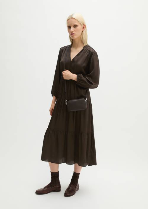 Liana XS Shoulder Bag Burnt Coffee worn on model