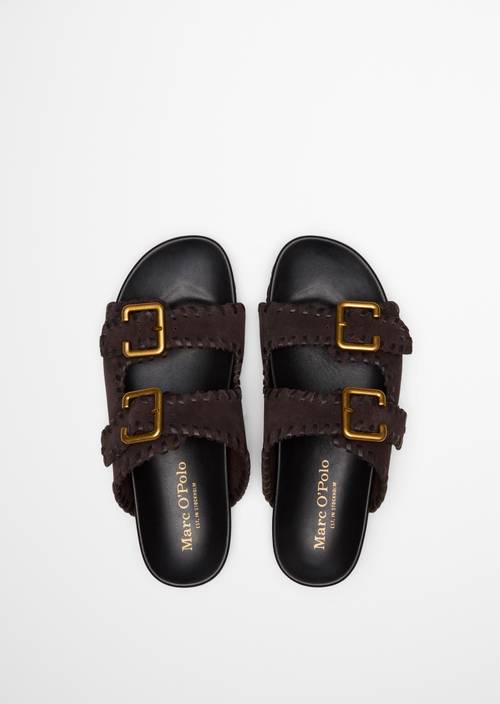 Pantolette Model Floria Burnt Coffee in Ansicht von oben