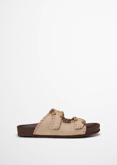 Pantolette Model Floria Dusty Sand Ansicht rechter Schuh von außen