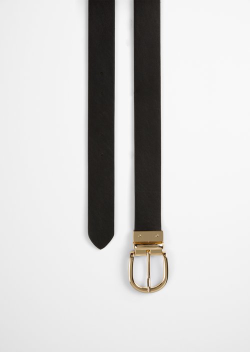 2-in-1 Reversible Belt, Model Anna — Burnt Coffee