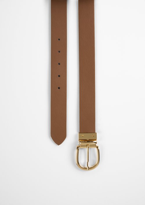 2-in-1 Reversible Belt, Model Anna — Earthy Taupe