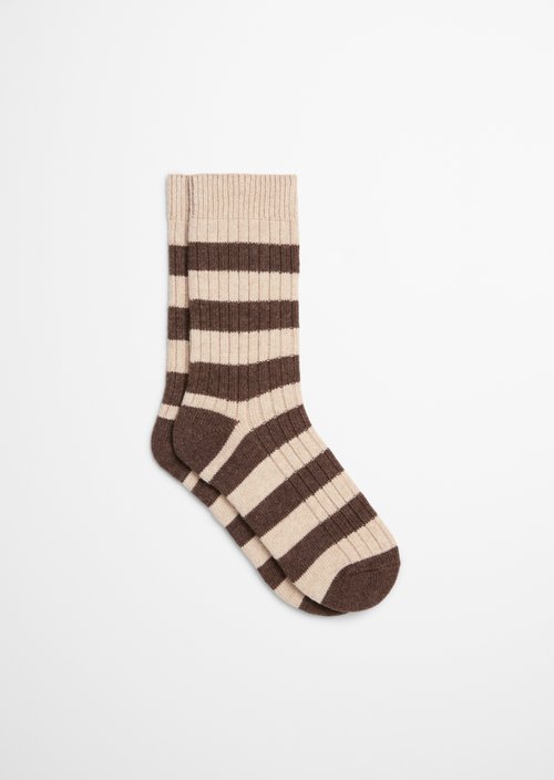 Ribbed Socks — Light Brown