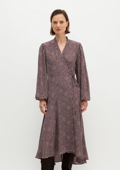 A-Line Wrap Dress — Dark Red