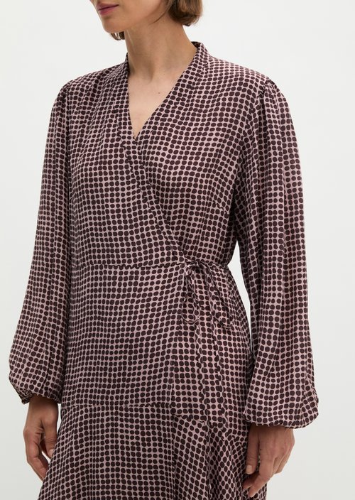 A-Line Wrap Dress — Dark Red