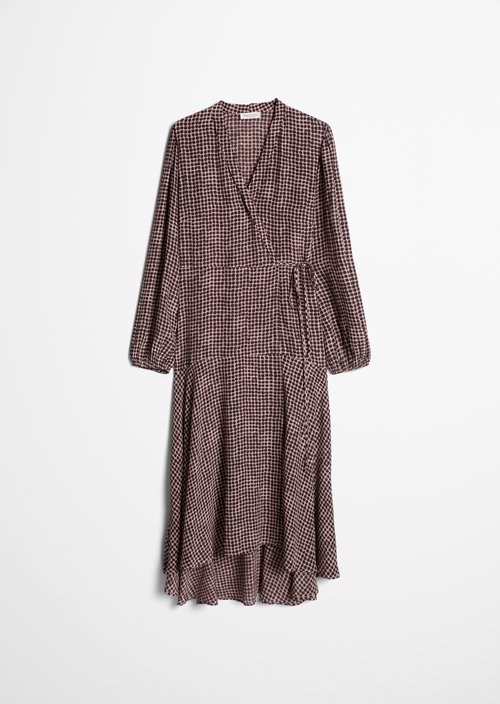 A-Line Wrap Dress — Dark Red