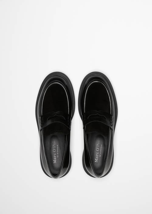 Penny loafer model Lea Black in top view