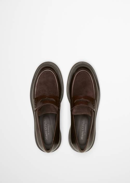 Penny loafer model Lea Dark Brown in top view