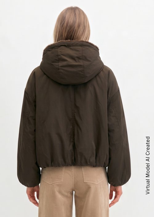 Relaxed Reversible Jacket — Burnt Coffee