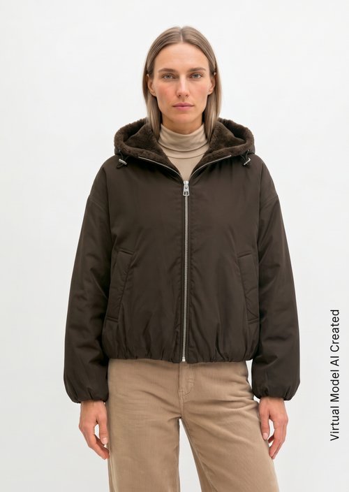 Relaxed Reversible Jacket — Burnt Coffee
