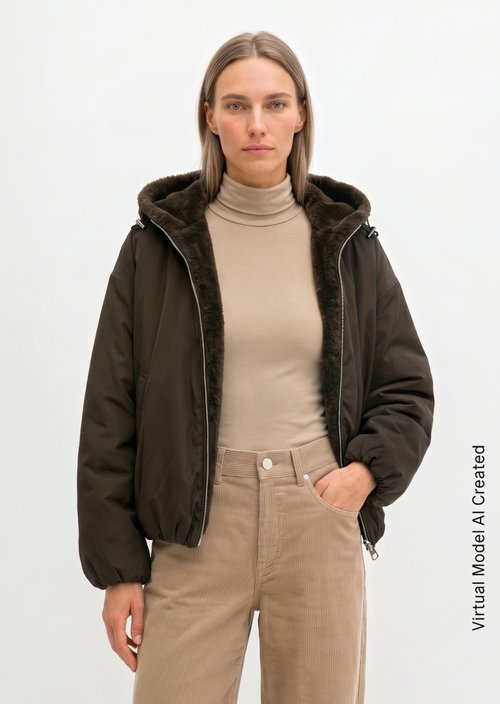 Relaxed Reversible Jacket — Burnt Coffee