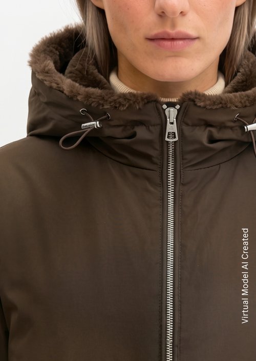 Reversible Coat, Relaxed Fit — Burnt Coffee