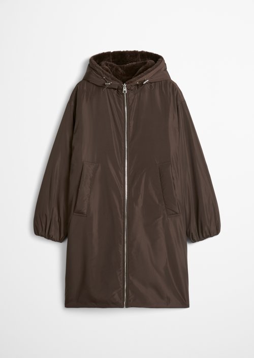 Reversible Coat, Relaxed Fit — Burnt Coffee
