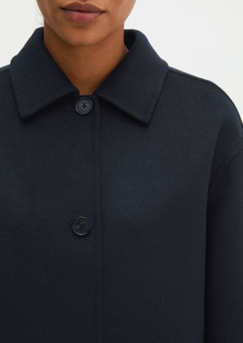Wool jacket regular Deep Night Blue in detail view