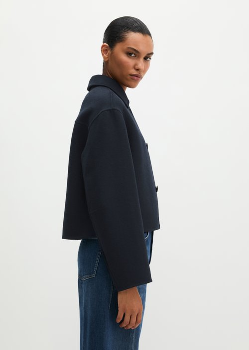 Wool jacket regular — Deep Night Blue